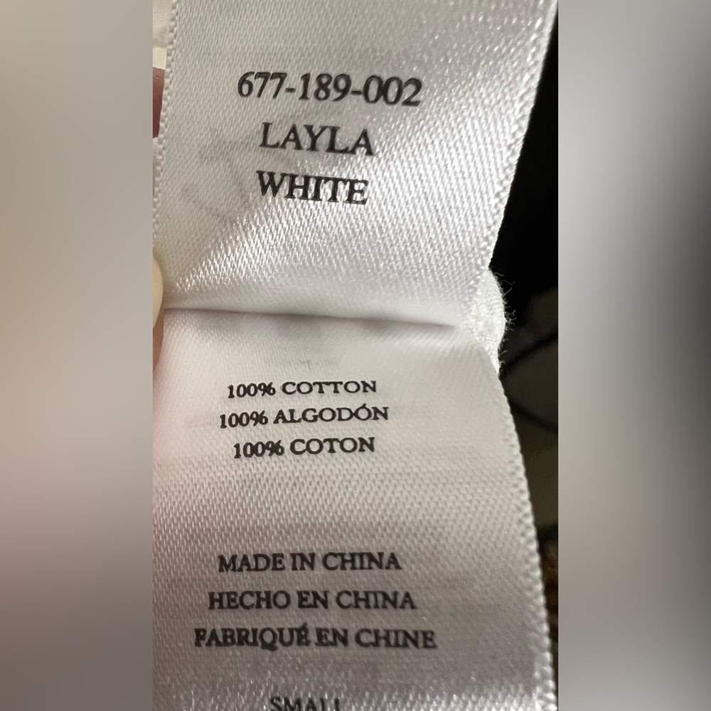 Rails Layla White Eyelet Dress Tiered Boho Mini Cotton Small - Picture 9 of 10